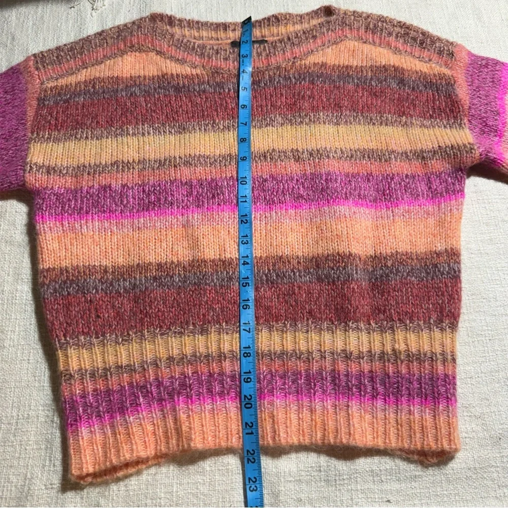 J.Crew Wide Sleeve Alpaca Blend Sweater in Ombré Stripe Size S - Picture 11 of 12